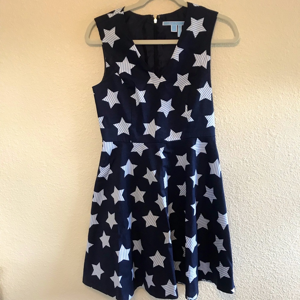 RARE Draper James Navy and White Star Dress